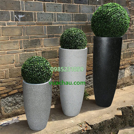 Chậu cảnh trụ tròn xi măng nghệ thuật